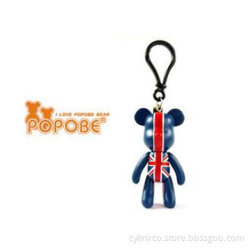 Customised Cute PVC POPOBE Bear Key Chain Rings For Girl De